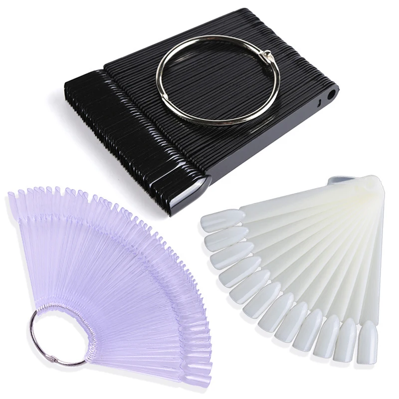 

False Nail Color Card Tips Fan Shaped Color Palette Card Display Practice Sticks Nail Art Display Shelf