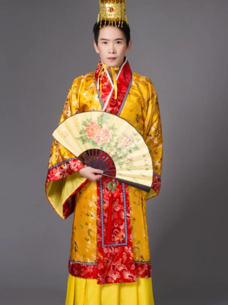 Костюм для взрослых китайская одежда Hanfu мужчин костюм императора короли