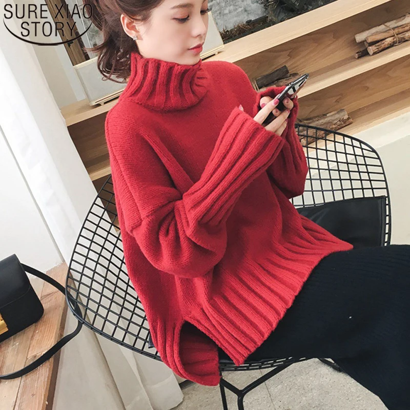 

Solid 3 Colors 2022 New Sweet Sweater Turtleneck Women Sweaters Pullover Autumn and Winter Korean Fashion Loose Sweater 11860