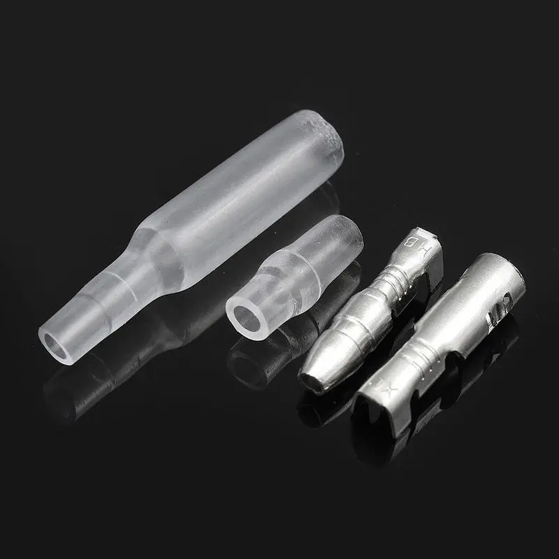 

100* 4mm Motorcycle Bullet Connector Terminal Male & Female & Sheaths New