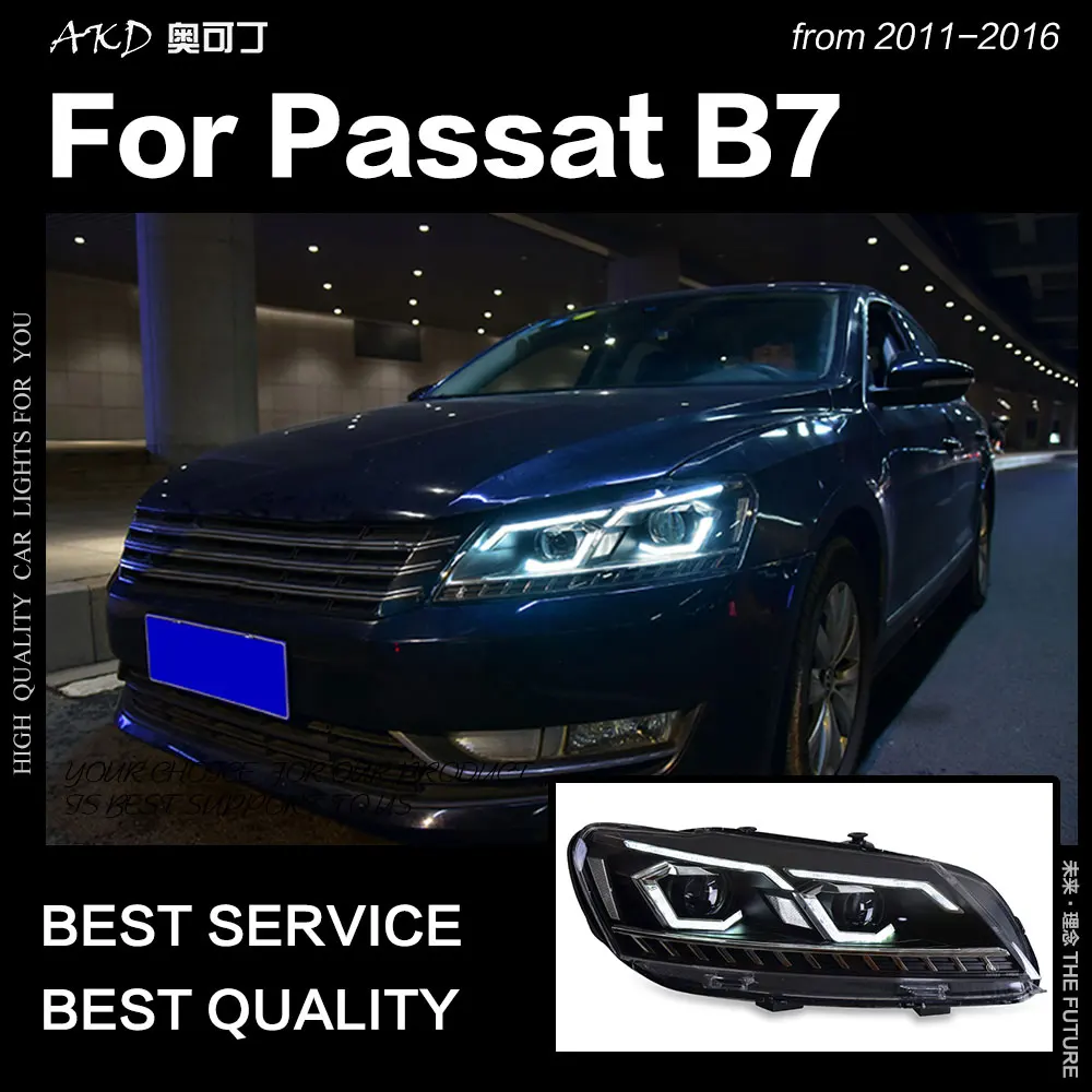 

Car Styling Headlights for VW Passat B7 LED Headlight 2011-2016 Head Lamp DRL Signal Projector Lens Automotive Accessories