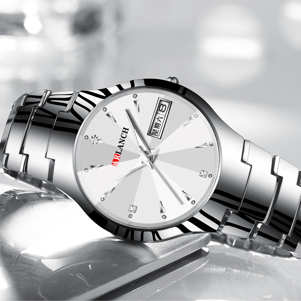 Часы наручные ARLANCH для влюбленных брендовые Роскошные Кварцевые с календарем