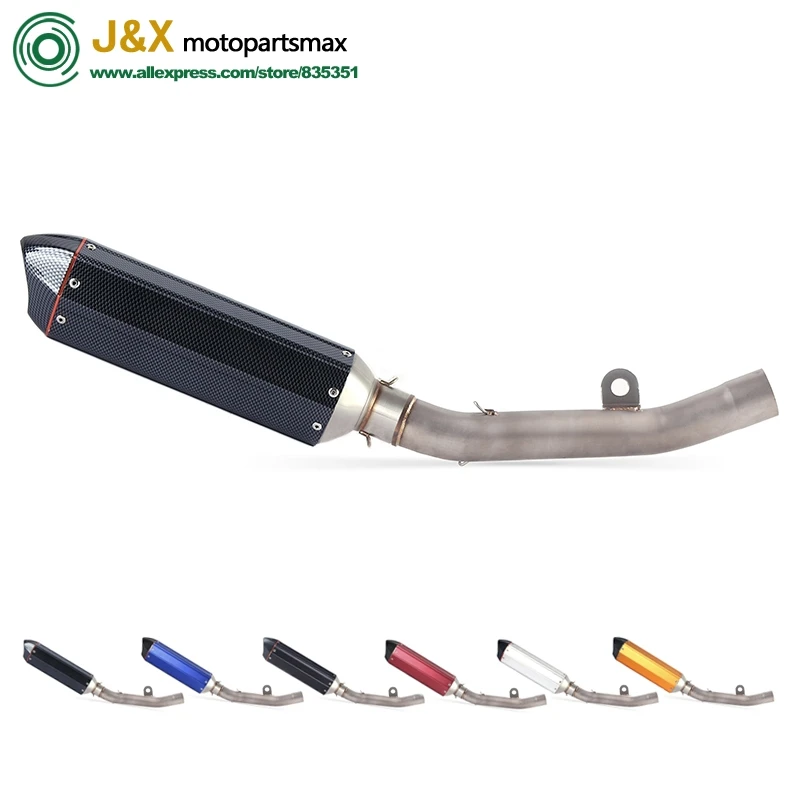 

Motorcycle Full Exhaust Mffler Escape System Contact Middle Link Pipe DB Killer Slip On For Kawasaki Z800 Z 800 2013-2017