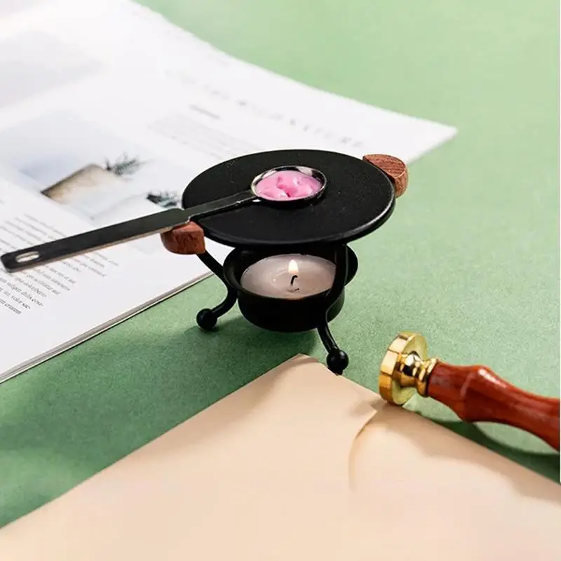 Retro Sealing Wax Furnace Stove Tripod Fire Paint Seal Stamp Stick Warmer Pot Melting Glue DIY Craft | Дом и сад