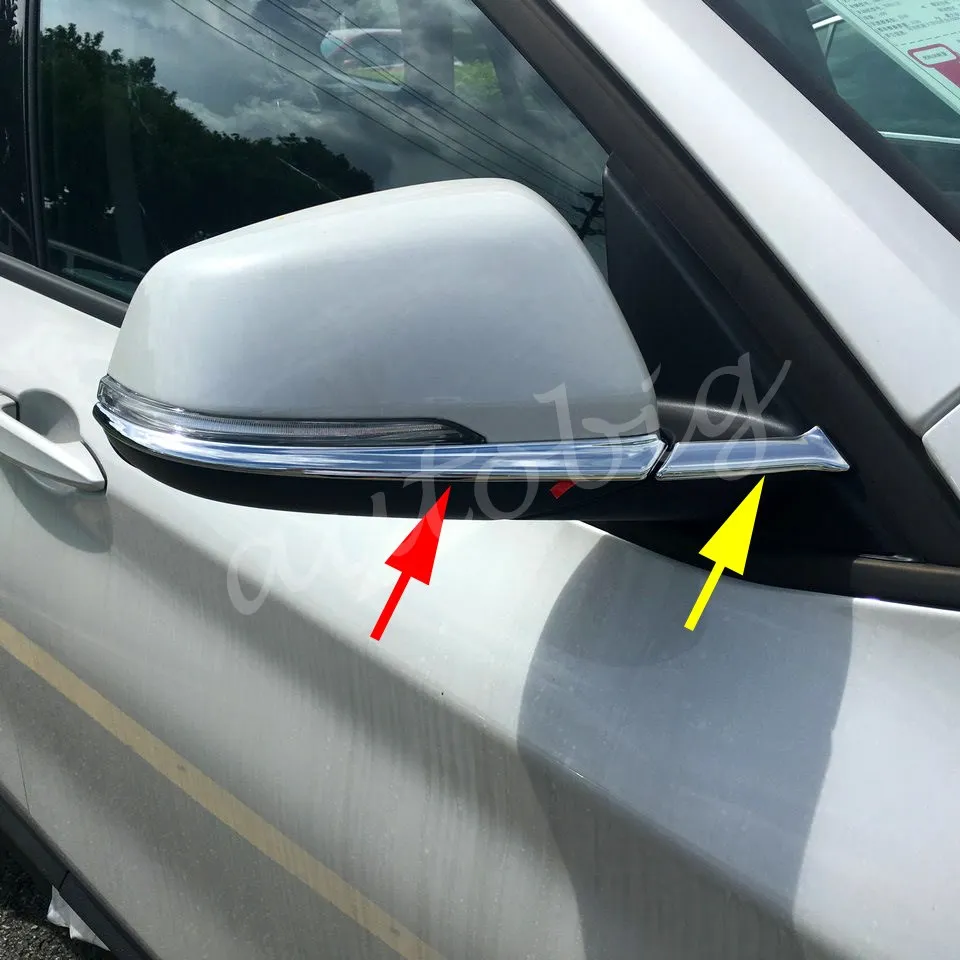 Tiras de espejo retrovisor lateral para BMW X1 F48 2016-2020, accesorios de moldura de Vista trasera, Triple cromo