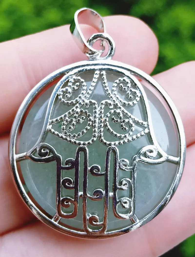 Синий Бирюзовый Камень Йога Хамса подвеска в форме руки бисера энергии Рейки