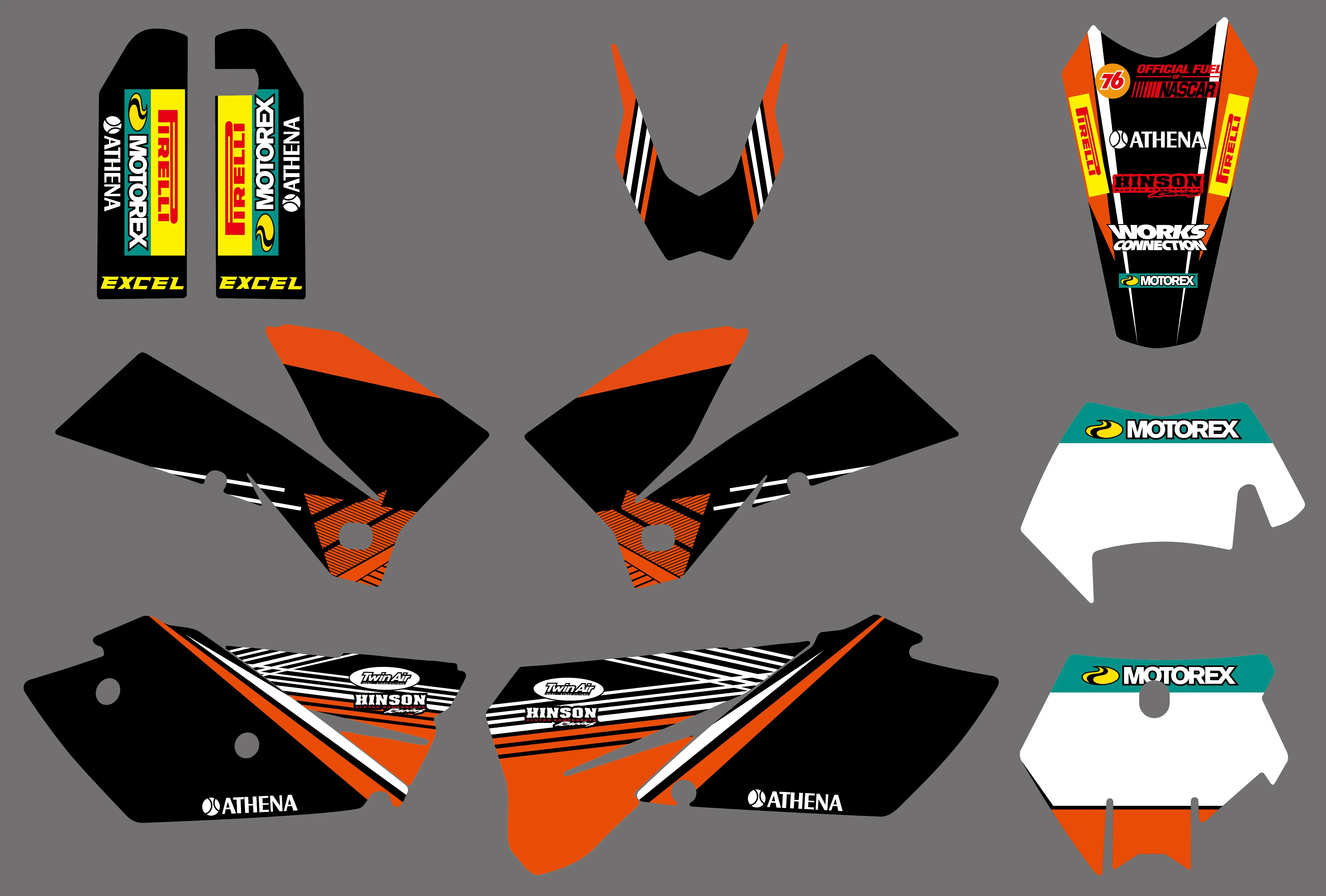 

Motorcycle Team Graphics Stickers Delcas For KTM 125 200 250 300 350 400 450 525 SXF MXC SX EXC XC 2005 2006 2007 Decora Sticker