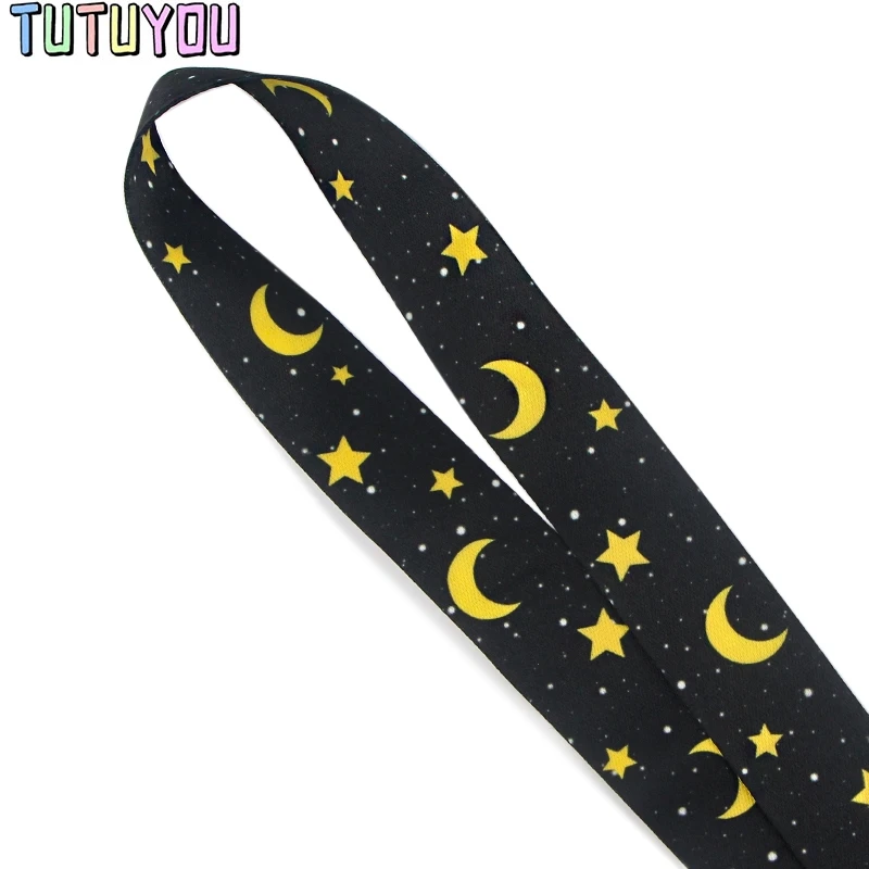 PC1645 Star Moon Lanyards For Keychain ID Card Pass Gym Mobile Phone USB Badge Key Ring Holder Neck Straps Accessories | Мобильные