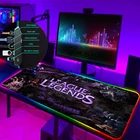 Большой коврик для мыши MRG RGB LOL логотип, коврик для мыши Type-C с 4 портами, большой нескользящий коврик для мыши для ноутбука XXL, коврик для мыши для LOL Gamer