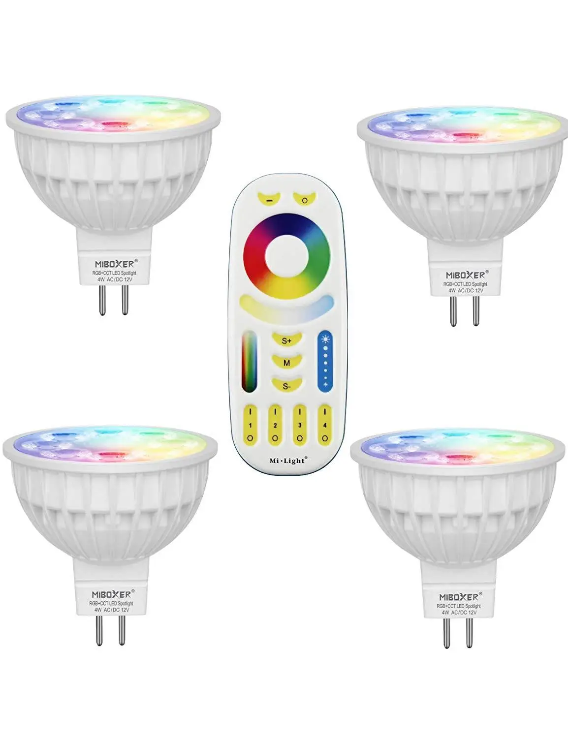 Mi Light MR16 цветной сменный Светодиодный прожектор WiFi RGB + CCT 4 Вт шт зоны