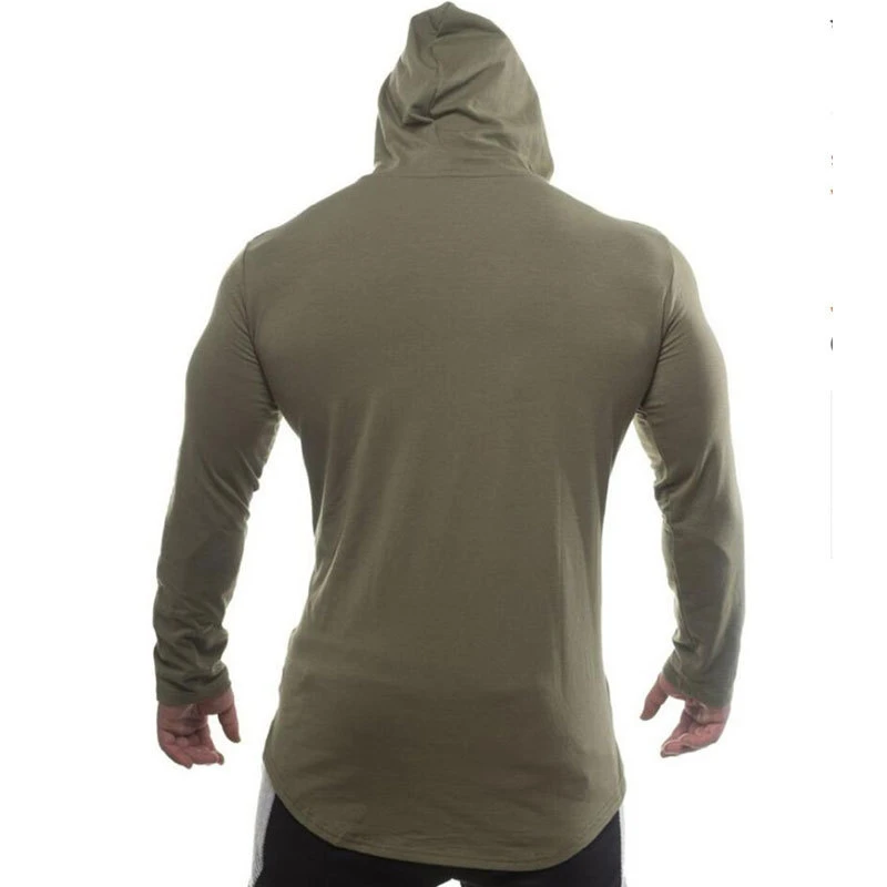Мужской тренировочный свитер с капюшоном и длинными рукавами хлопковые свитеры