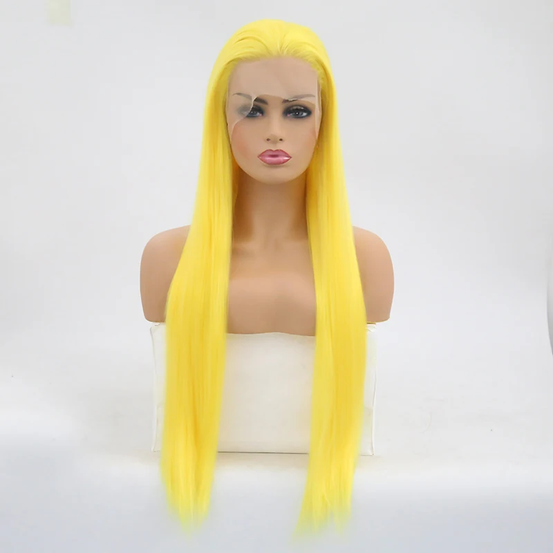 Жёлтый парик Charisma длинные прямые волосы Термостойкое волокно синтетический