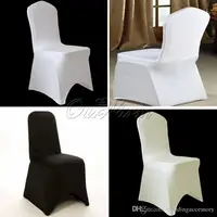Ivory/Black/White Color Spandex Stretch Chair Cover Lycra For Wedding Banquet Party Hotel Decorations Supplies