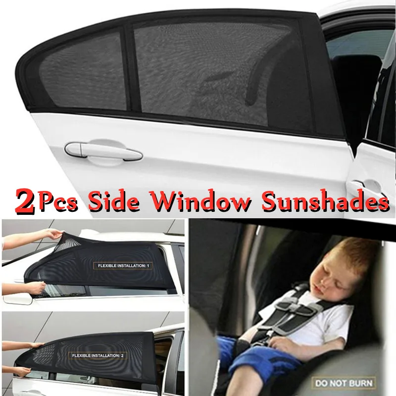 

2x Car Sun Shade Window Net High Quality Auto Anti Mosquito Sunshade Mesh Cover UV Protector