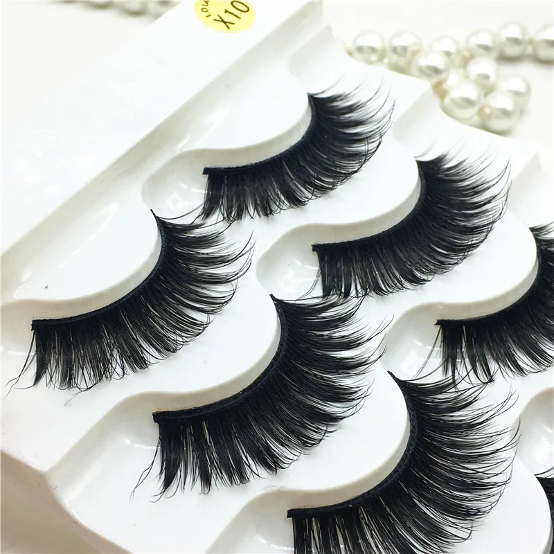 5 пар 100% настоящие норковые ресницы 3D натуральные накладные полная полоса