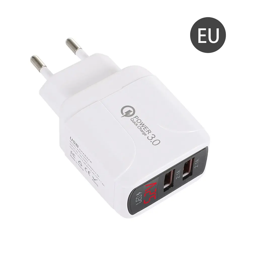 

2.4A Phone Charger QC 3.0 Fast USB Charger For IPhone 12 Quick Charge For Mobile Phone Universal LED Phone Accessories