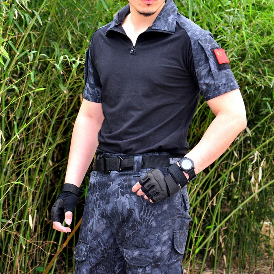 Summer Camouflage T-shirt Men Cotton Army Tactical Combat Military Sport Camo CP ACU Camp Short Sleeve Outdoor Clothing | Тематическая