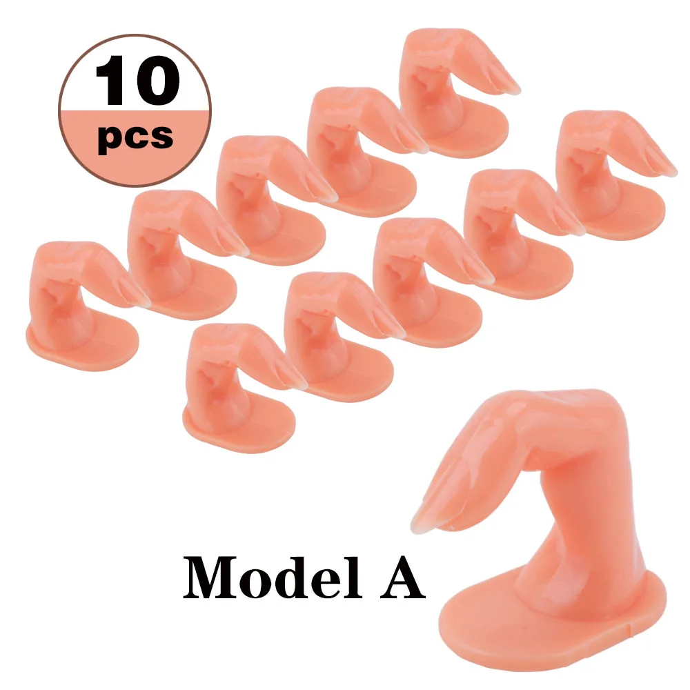 10pcs Model A 5/10 шт Искусственные ногти 1 шт ручные инструменты для маникюра и Практика пальцев Учебная модель Красота накладные ногти принтер арт гибкий мягкий инструменты - Цвет: 10pcs Model A