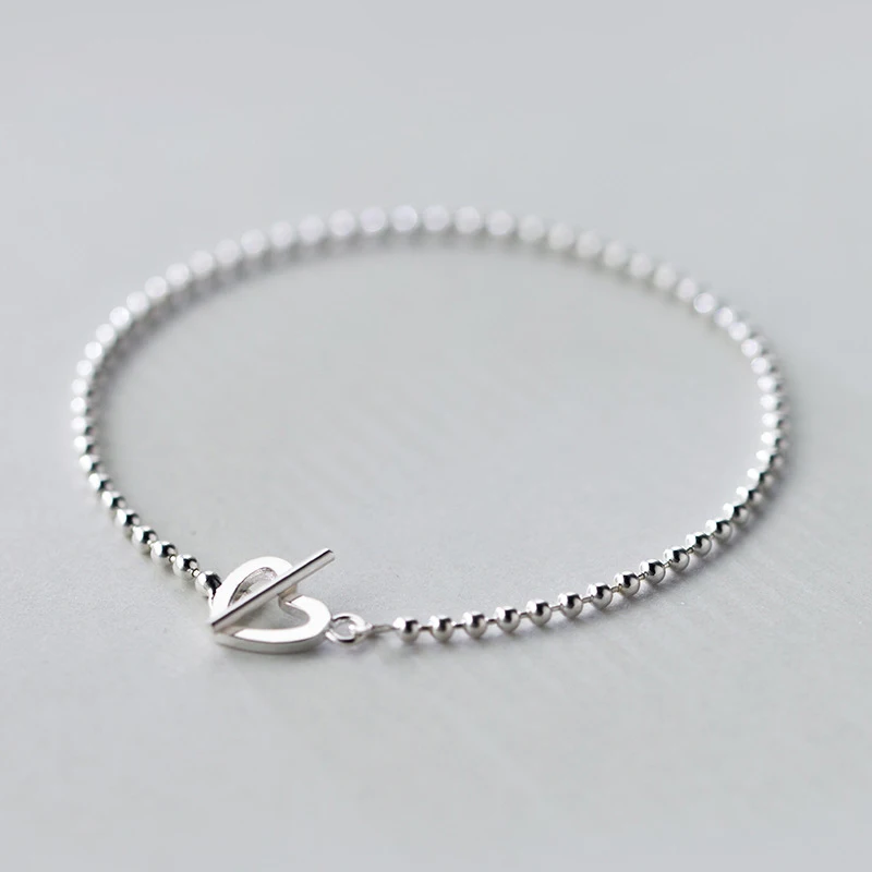Heart Trusta,, 925, цельное Настоящее серебро, модные бусины, сердце, звезда, браслет, 16 см, для девочек-подростков, леди, подарок, Женские Ювелирные изделия, DS1014 - Окраска металла: Heart