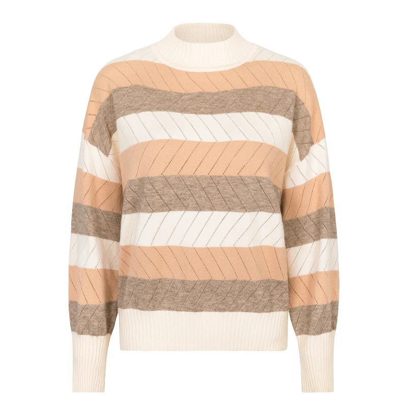 Свитер в радужную полоску контрастный вязаный пуловер 2019 водолазка с длинным