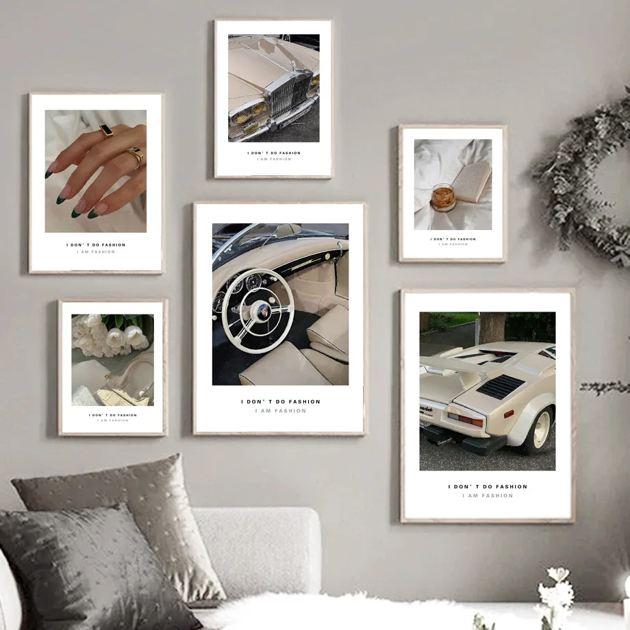 

Ring Retro Car Flower Tulip Fashion Luxury Packet Glasses Nordic Wall Art Canvas Painting Posters And Prints Living Room Decor
