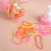 2 bottles multi color rubber bands small hair bands elastic hair tie with milk bottle disposable rubber band for bay girls