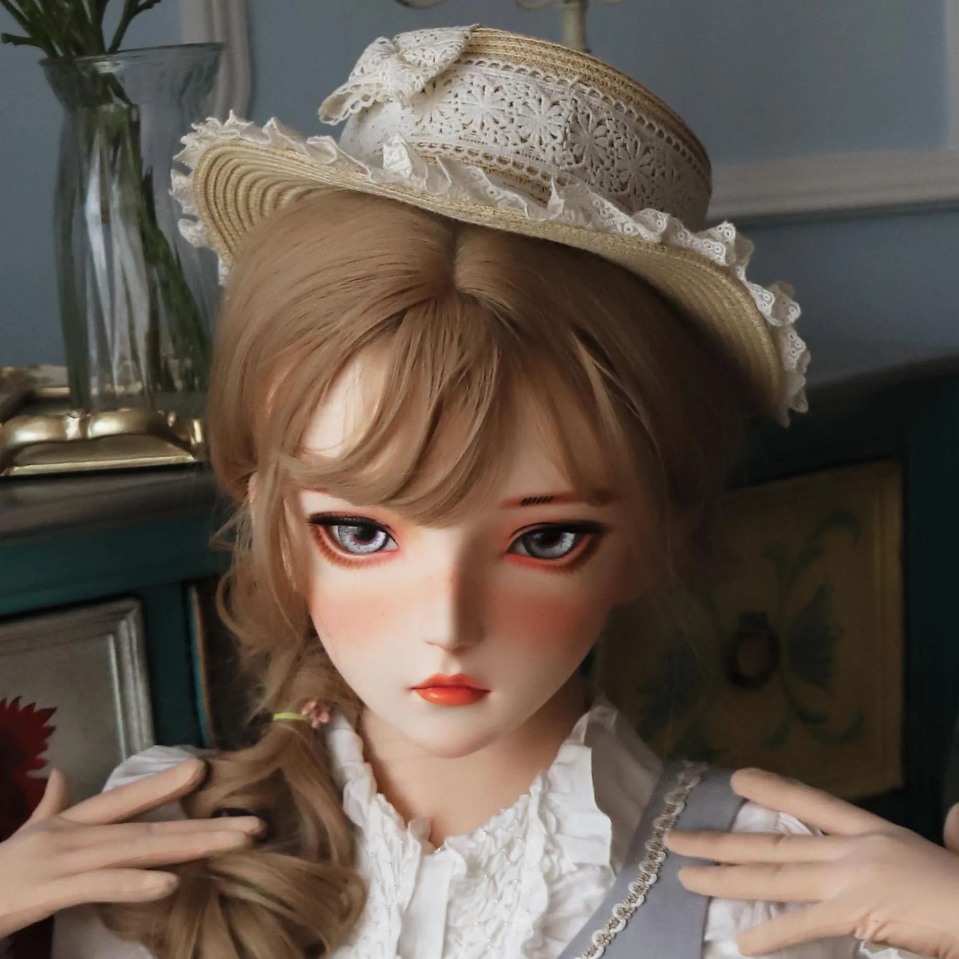 (KM103B) настроить половину головы милой девушки смолы Crossdress японский мультфильм