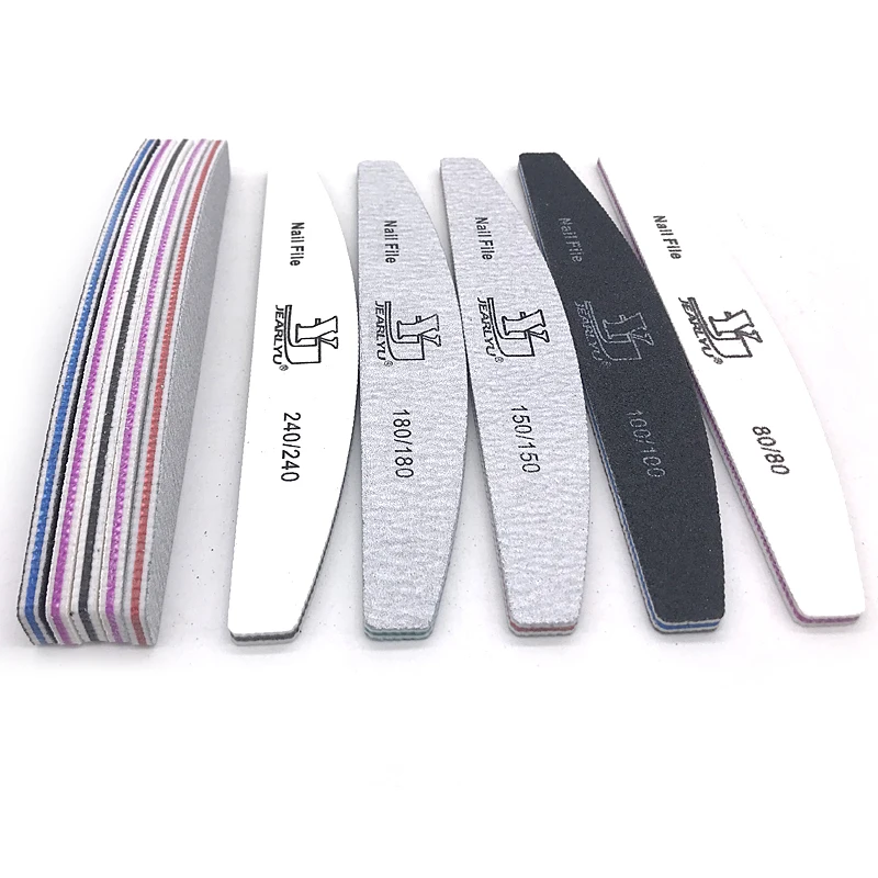 50 Pcs Professional Nail Files Sandpaper 80/100/150/180/240 nagel vijlen Nail Buffer Blocks Lime Curve Manicure Nail File Tools