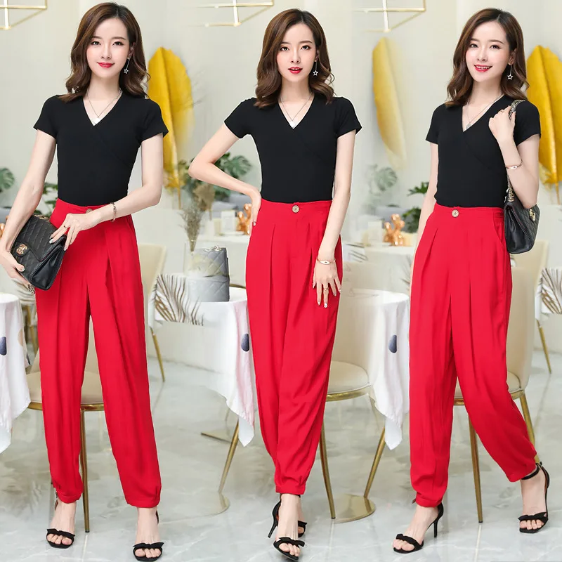 Летние женские брюки султанки 2020 весенние повседневные винтажные Женские из