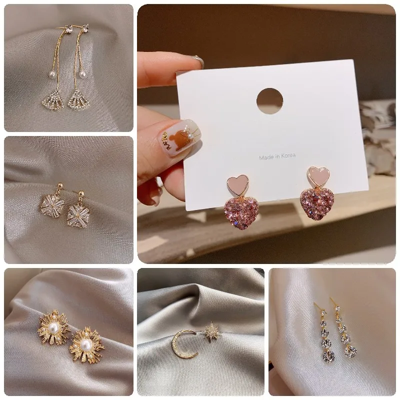 CHUHAN New Super Fairy Air Sulong Temperament Pearl Earrings with Stars Moon Women Ladies Jewelry | Украшения и аксессуары