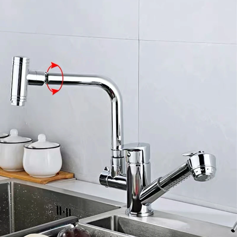 Смесители для кухни LIUYUE многофункциональный кран из черной латуни с поворотом на