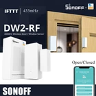 Интеллектуальный выключатель света SONOFF DW2 RF двери Сенсор Управление Обнаружение открыванияблизко Беспроводной детектор открытия двери и окна через eWeLink дистанционного Управление умный дом безопасности Системы
