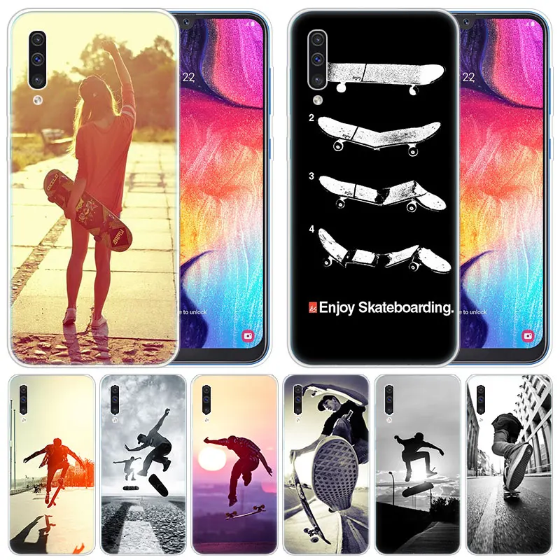 luxury Soft Silicone Case Skateboarders for Samsung Galaxy A50 A70 A80 A40 A30 A20 A10 A20E A2 CORE A9 A8 A7 A6 Plus 2018 Cover