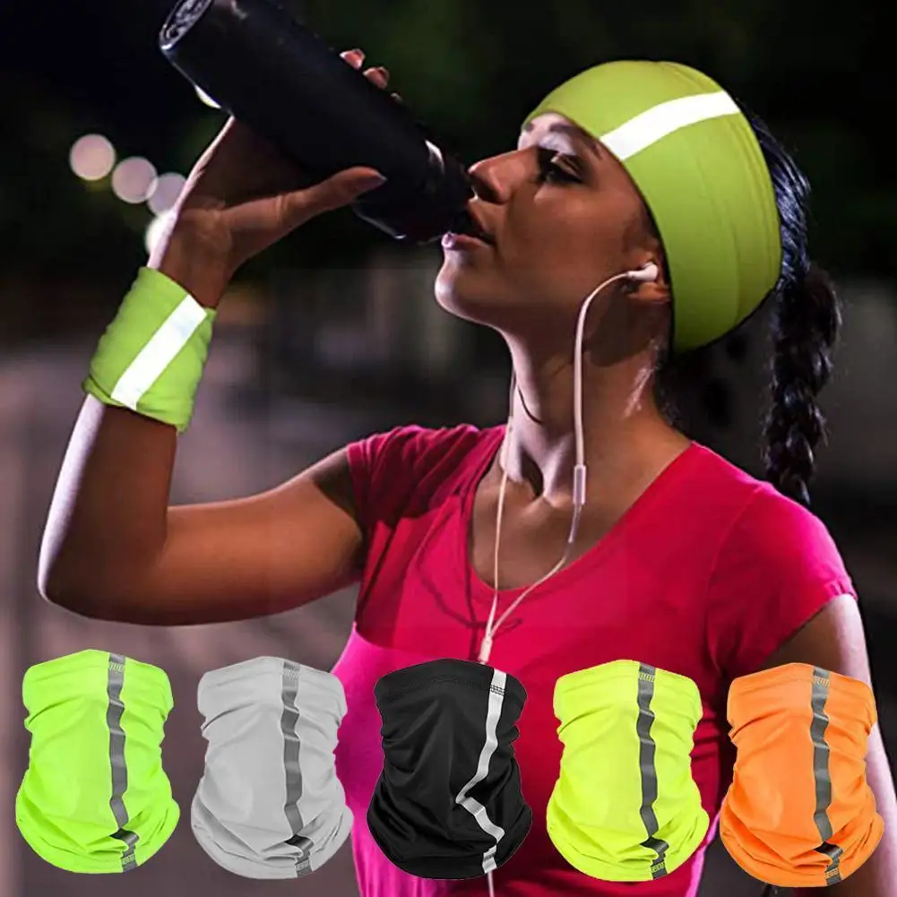 

Reflective Strip Cycling Bandana Multifunctional Seamless Face Scarf Gaiter Scarf Neck Magic Motorcycle Outdoor U4d8