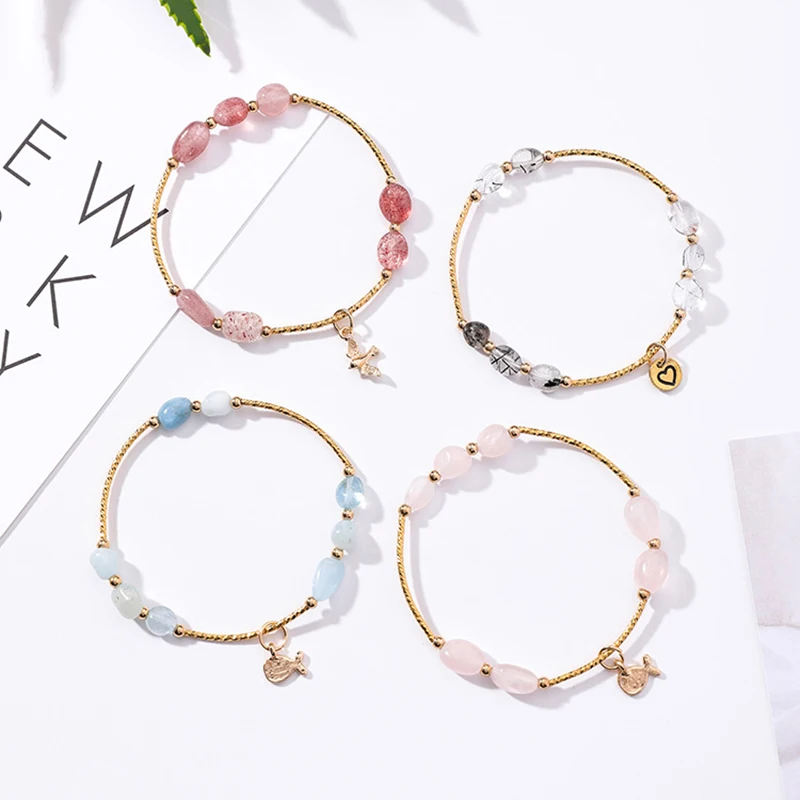 Корейский простой милый несимметричный браслет с подвеской в виде сердца птицы