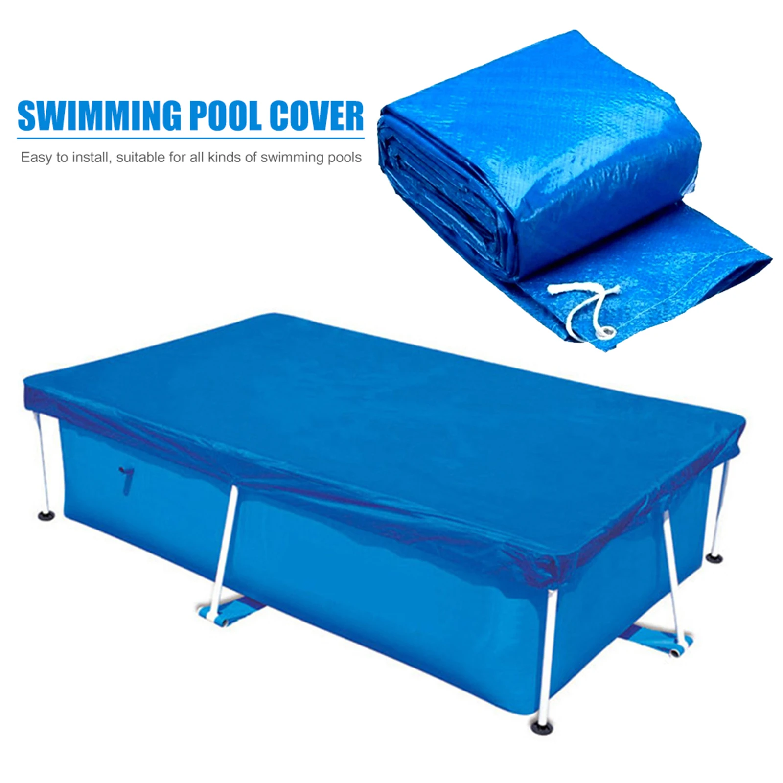 

Swimming Pool Cover 450x220cm Rectangular Frame Pool Mat Waterproof Covers Insulation Rainproof Dust Cover Blanket Accessory