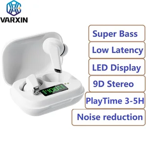 tws bluetooth earphones low latency earbuds wireless headphones music gaming headset with 9d stereo soundled displaysuper bass free global shipping