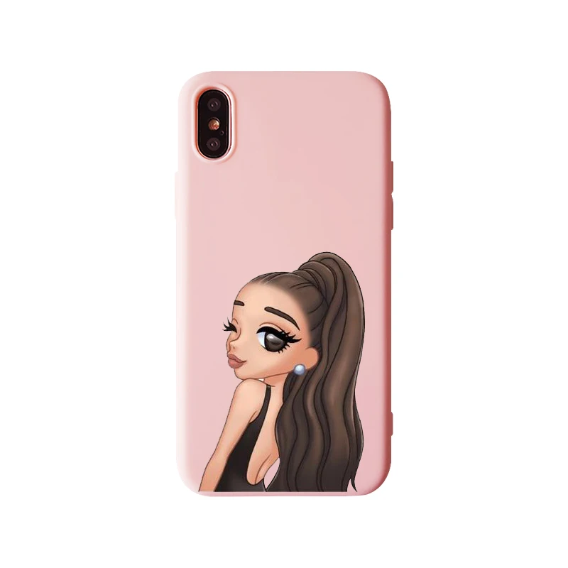 Ariana Grande God-женский розовый чехол для телефона iPhone XR XS Max 8 7 6s 6 Plus God-женский черный мягкий силиконовый розовый чехол - Цвет: TPU