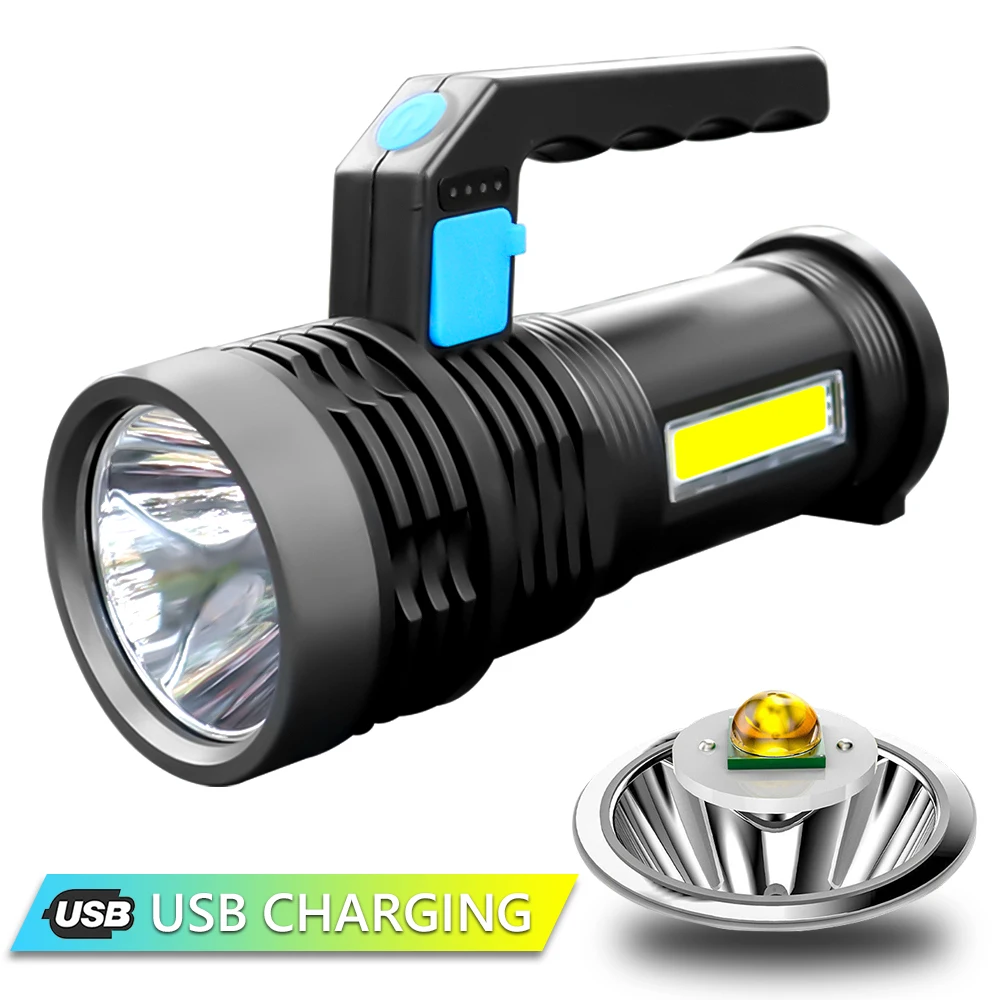 

Powerful LED Flashlight Portable P500 Torch USB Rechargeable Built-in Light Searchlight Spotlight Waterproof Fishing Lantern