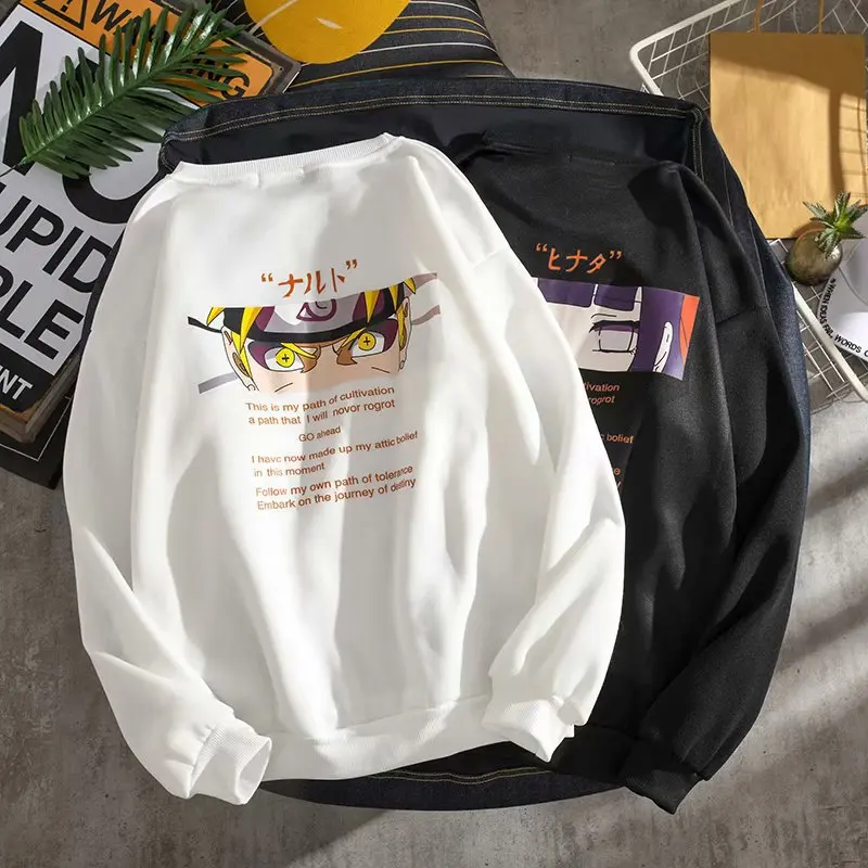 

2021eucosm New Narutos Sweater Men's Trend Autumn and Winter Hip-hop Loose Fleece Pullover Sweater Pullover Harajuku Hoodies