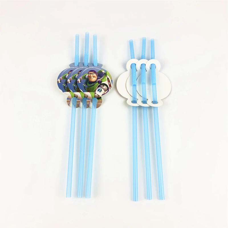 6 шт История игрушек Тема гибкие пластиковые питьевые соломки день рождения