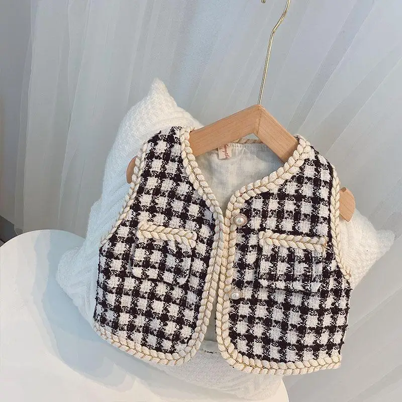 

Spring and Autumn Children's Little Fragrant Baby Girl Outer Wear Vest Girl's Vest Baby P4372