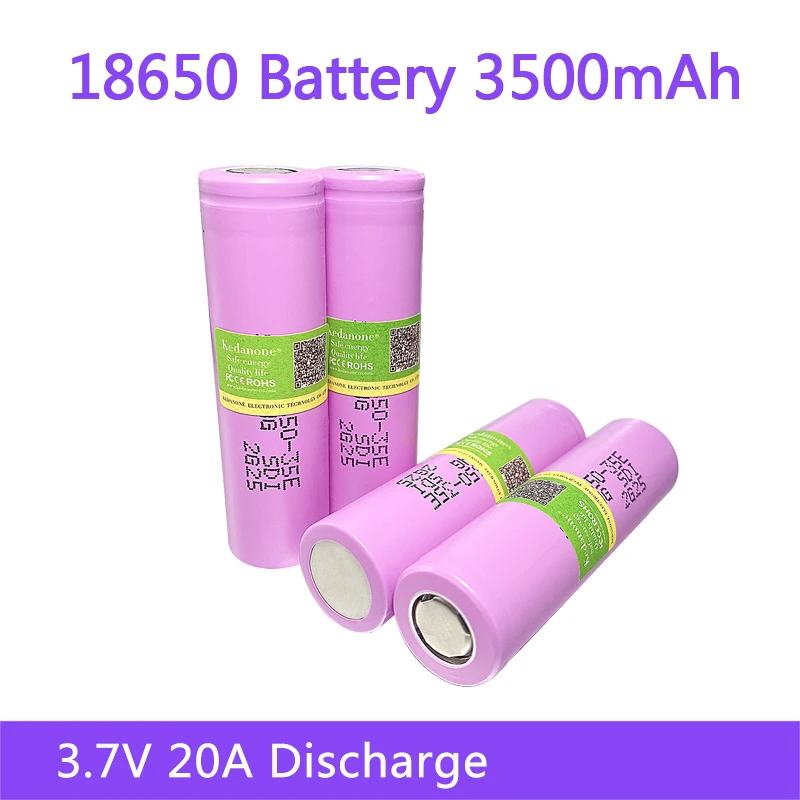 

100% Original 18650 battery 35E 3.7V 3500mAh 20A discharge 18650 Li-ion battery 3.7v 18650 rechargable Battery for battery pack