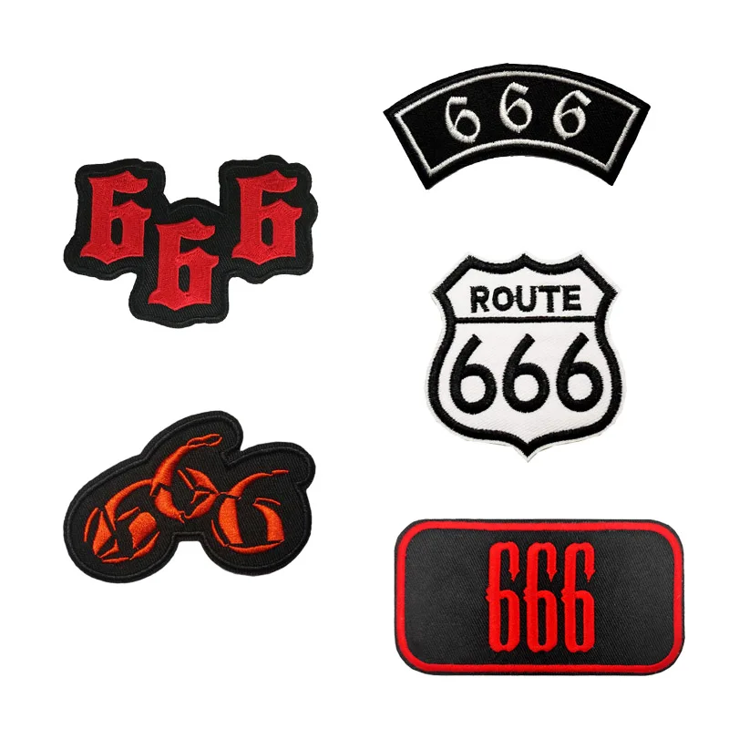 Жилет-куртка мотоциклиста с вышивкой US ROUTE 666 Evil Devil Beast Satanic Black Metal Patch.
