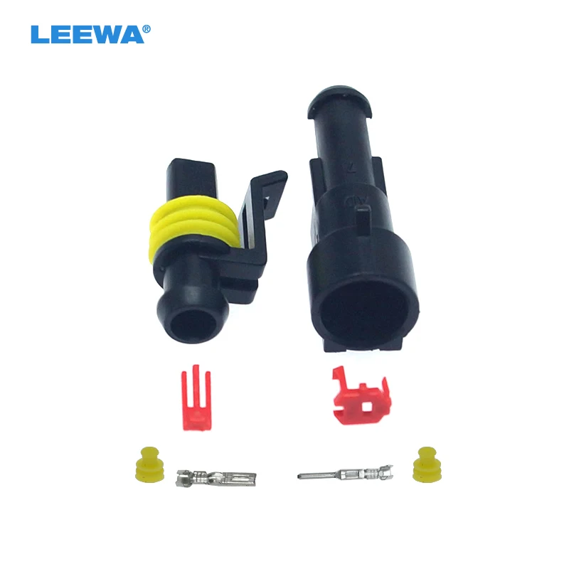 FEELDO 1 комплект Авто Водонепроницаемый 1Pin способ Электрический провод Разъем