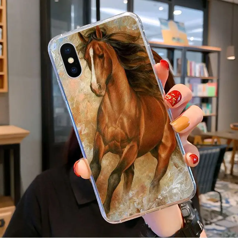 

Running horse DIY Luxury High-end Phone Case for iPhone 11 pro XS MAX 8 7 6 6S Plus X 5 5S se 2020 XR cover