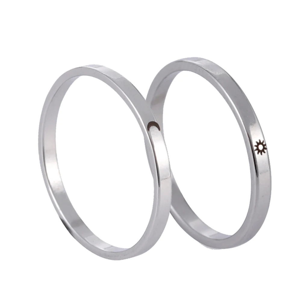 Skyrim простой солнце и луна любовь кольца для мужчин женщин из нержавеющей стали
