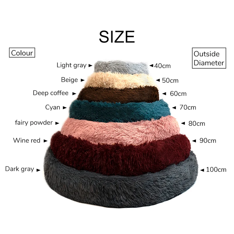 

Super Soft Dog Bed Long Plush Donut Round Dog Kennel Comfortable Fluffy Cushion Mat Winter Warm For Dog Cat House EU Warehouse