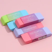 creative two color beveled edge student eraser wipe clean color large practical eraser stationery kawaii office school supplies