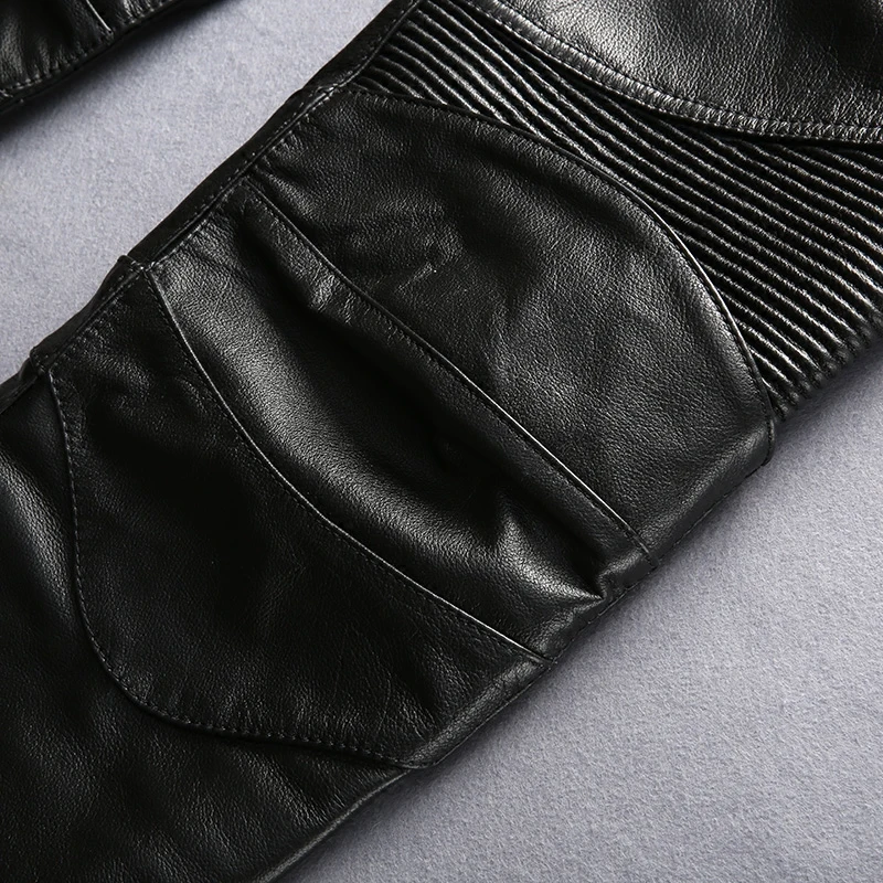 Брюки из натуральной коровьей кожи для мотоциклистов | Мужская одежда